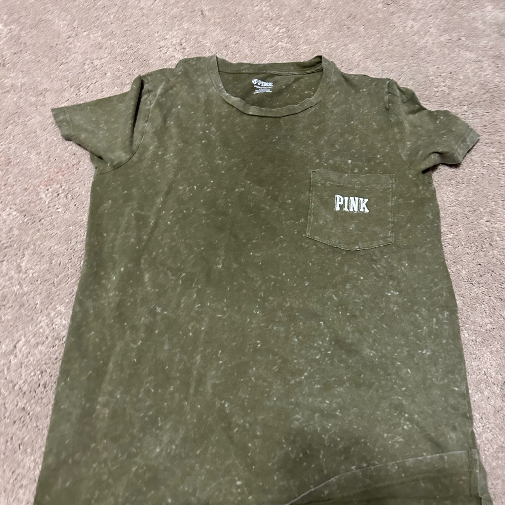Pink Brand Army Green T Shirt Pink Brand Army Green T Shirt